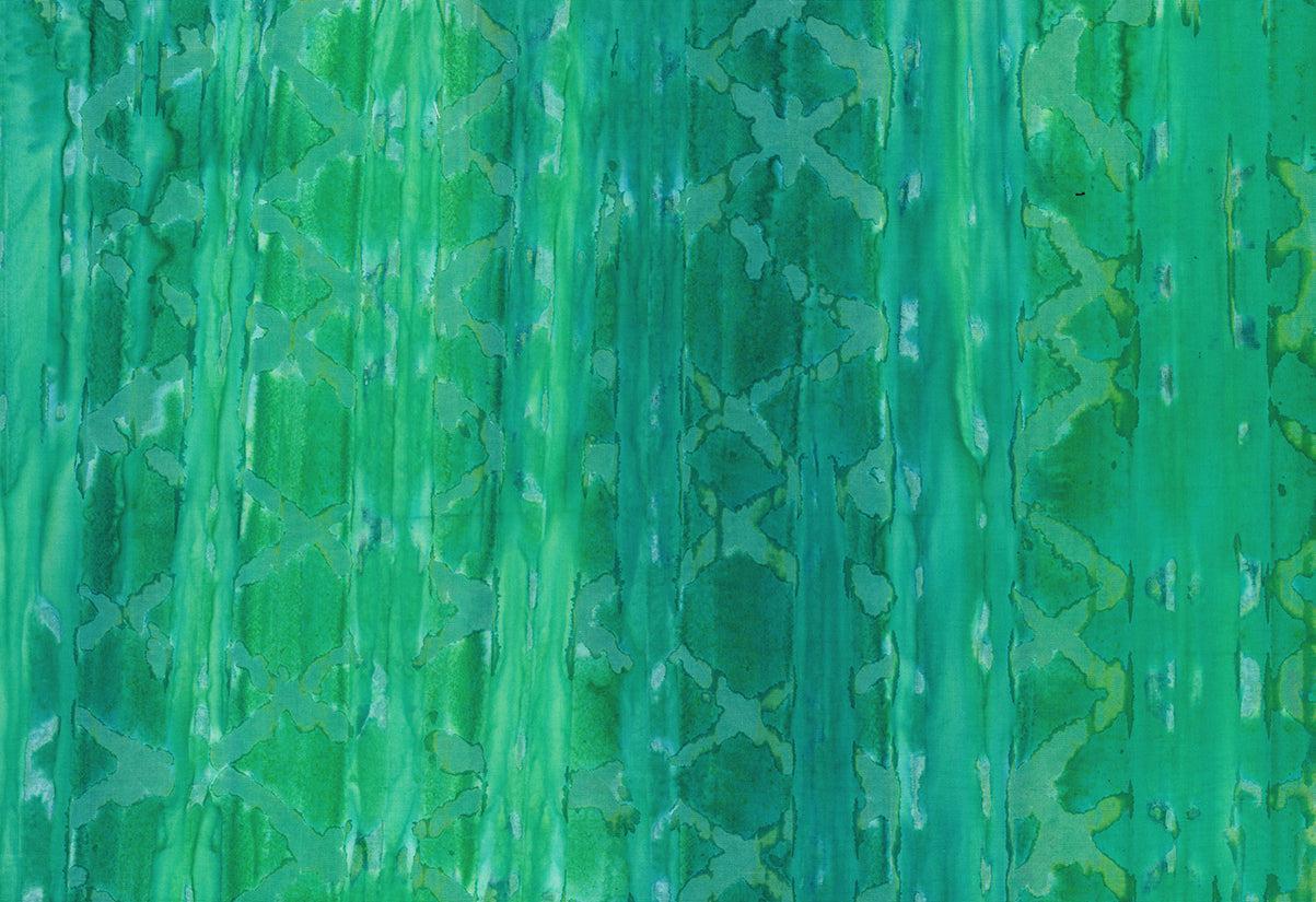 Color Me Banyan Batik Blooms Emerald Watercolor Stripe Batik Fabric-Northcott Fabrics-My Favorite Quilt Store