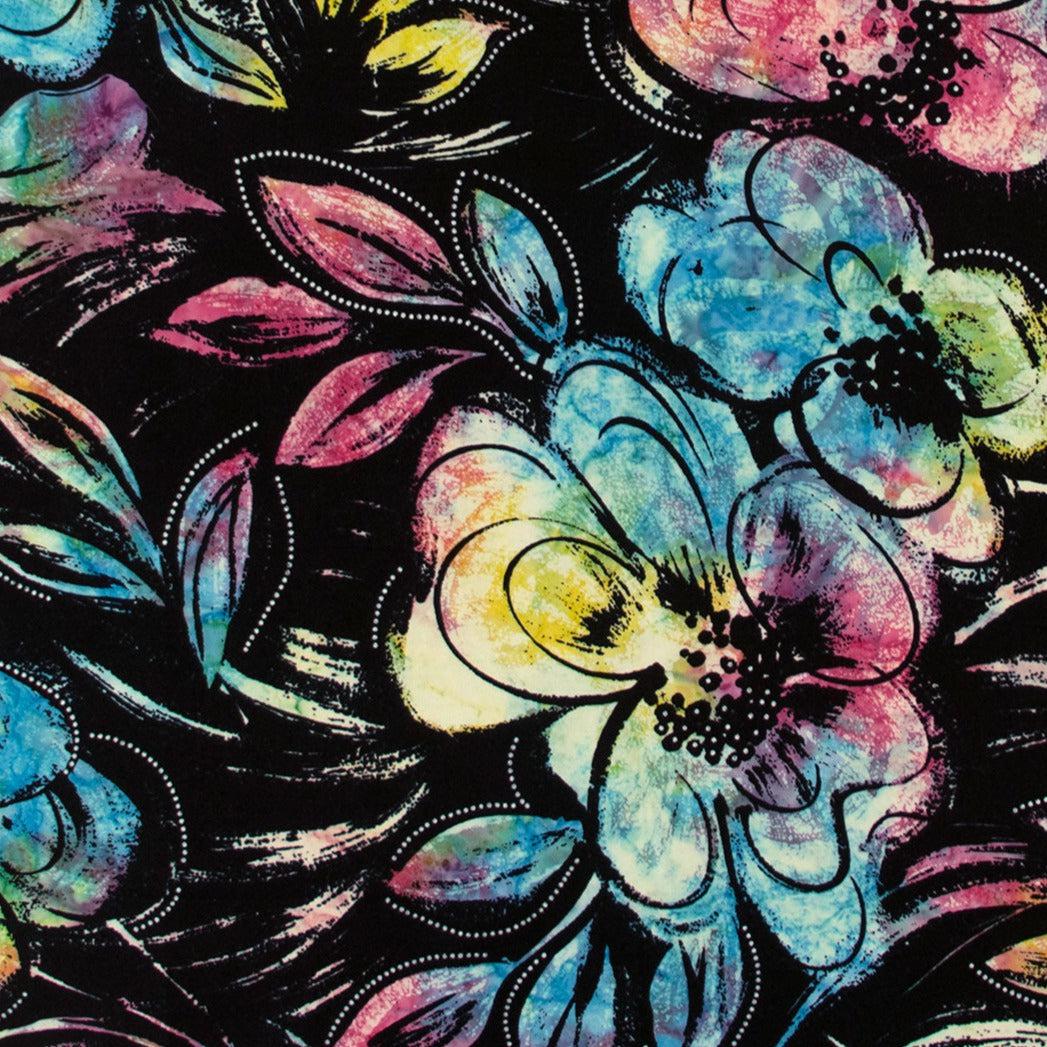 Color Me Banyan Batik Blooms Multi Floral Batik Fabric by Banyan Batiks  Studio - Northcott Fabrics