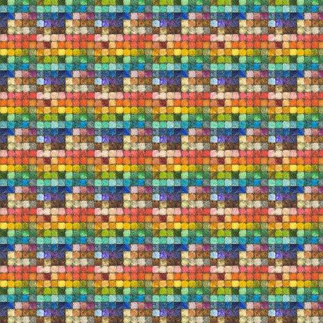 Colorblock Multi Colorblock Mosaic Fabric-Free Spirit Fabrics-My Favorite Quilt Store