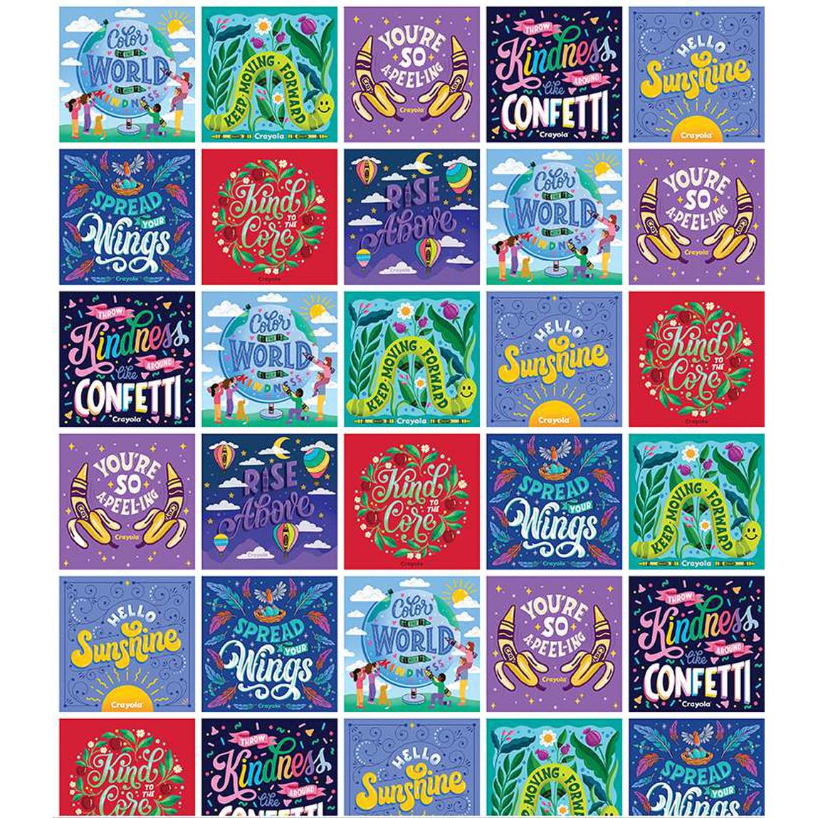 Colors of Kindness ™ Multi Cards Fabric-Riley Blake Fabrics-My Favorite Quilt Store