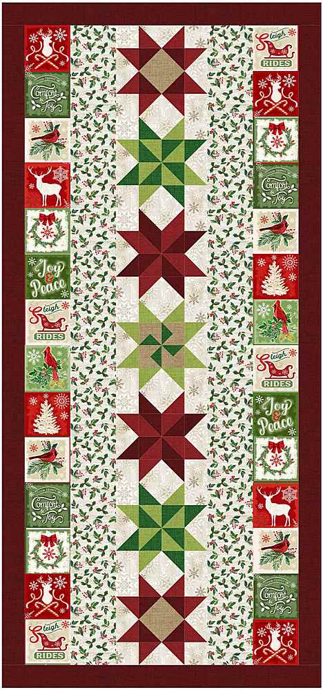 Comfort and Joy Holiday Stars Table Runner Pattern - Free Pattern Download-Timeless Treasures-My Favorite Quilt Store