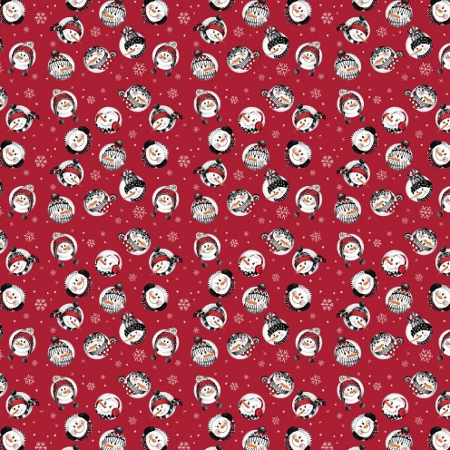 Comfort and Joy Red Snowballs Fabric-Camelot Fabrics-My Favorite Quilt Store