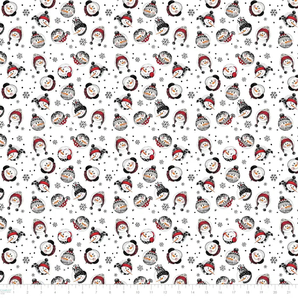 Comfort and Joy White Snowballs Fabric-Camelot Fabrics-My Favorite Quilt Store