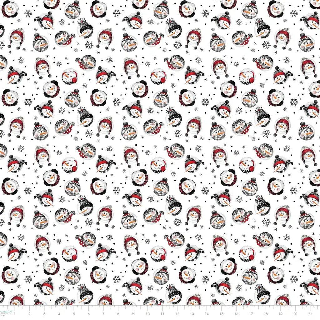 Comfort and Joy White Snowballs Fabric