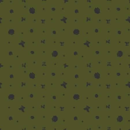 Coming Home Barn Green Elite Soldiers Fabric