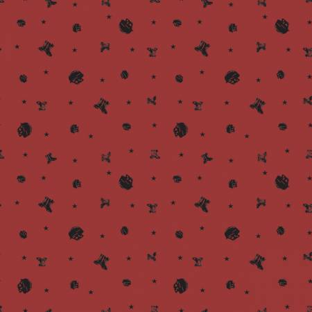 Coming Home Barn Red Elite Soldiers Fabric