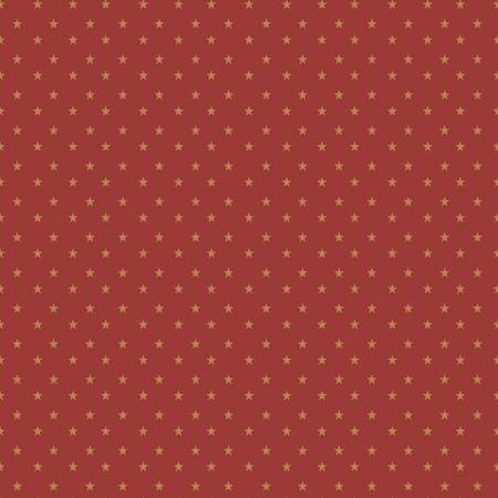 Coming Home Barn Red Stars Fabric