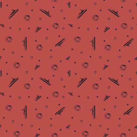 Coming Home Red Coastal Guards Fabric