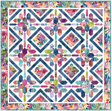 Coming Up Roses Garden Lattice Quilt Kit-Moda Fabrics-My Favorite Quilt Store