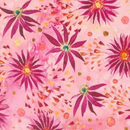 Coming Up Roses Peony Colored Glass Floral Watercolor Fabric-Moda Fabrics-My Favorite Quilt Store