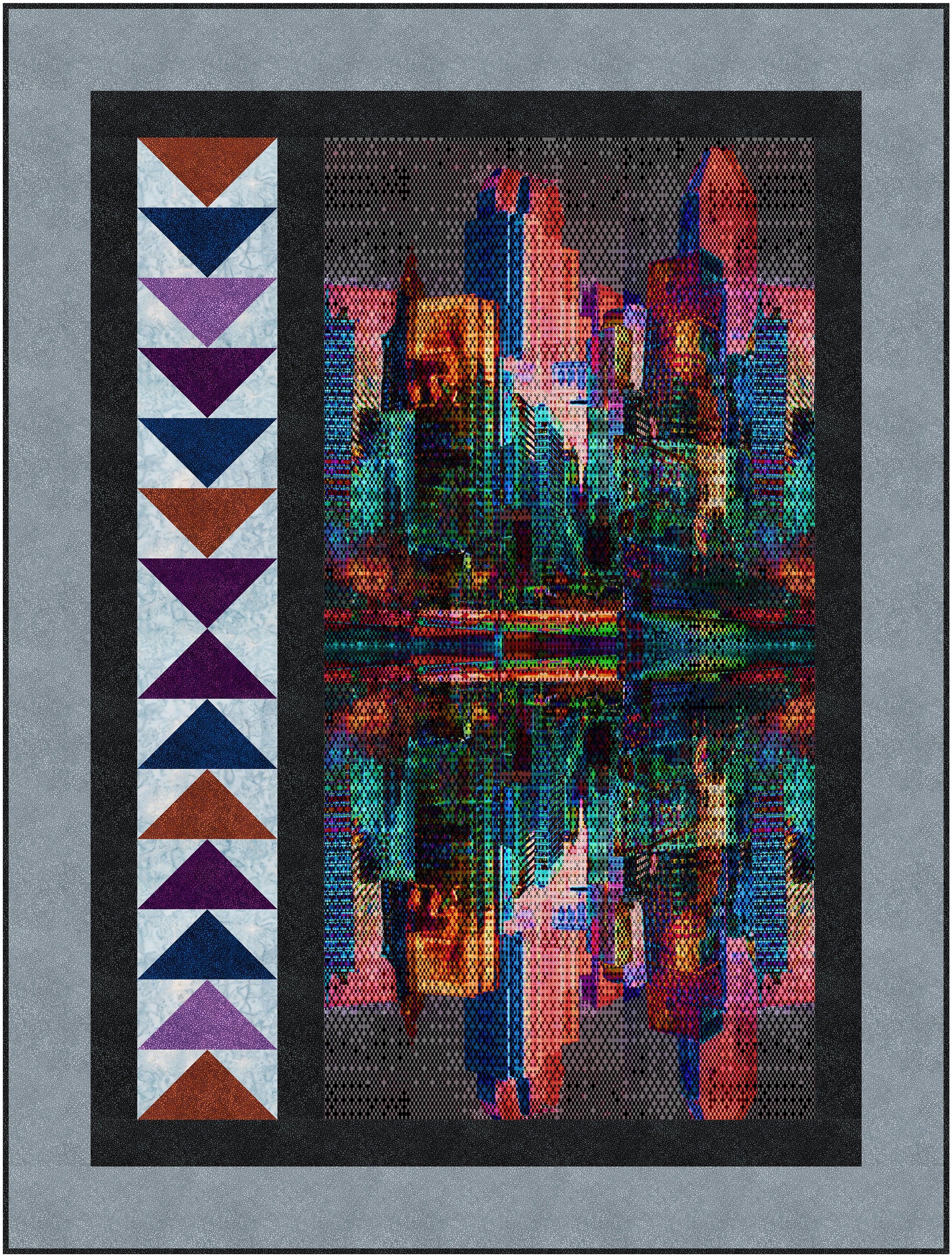 Concrete Jungle Sidewalk Light Bright Quilt Kit-Hoffman Fabrics-My Favorite Quilt Store