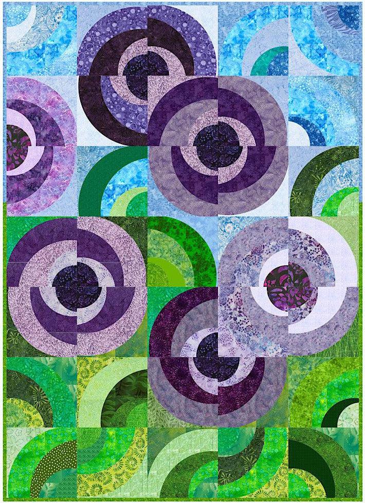 Cosmic Poppies Purple Flower Quilt Kit-My Favorite Quilt Store-My Favorite Quilt Store