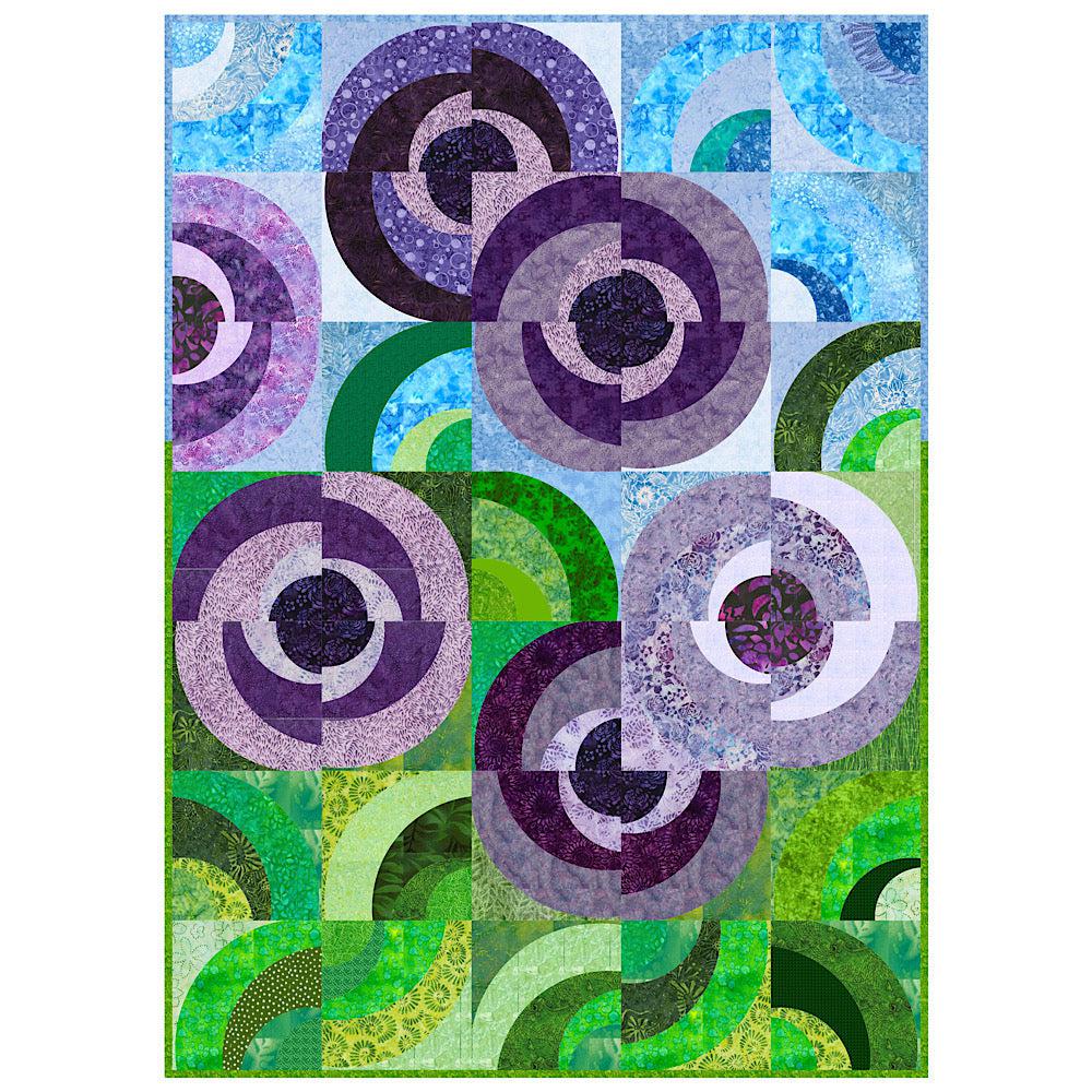Cosmic Poppies Purple Flower Quilt Kit-My Favorite Quilt Store-My Favorite Quilt Store
