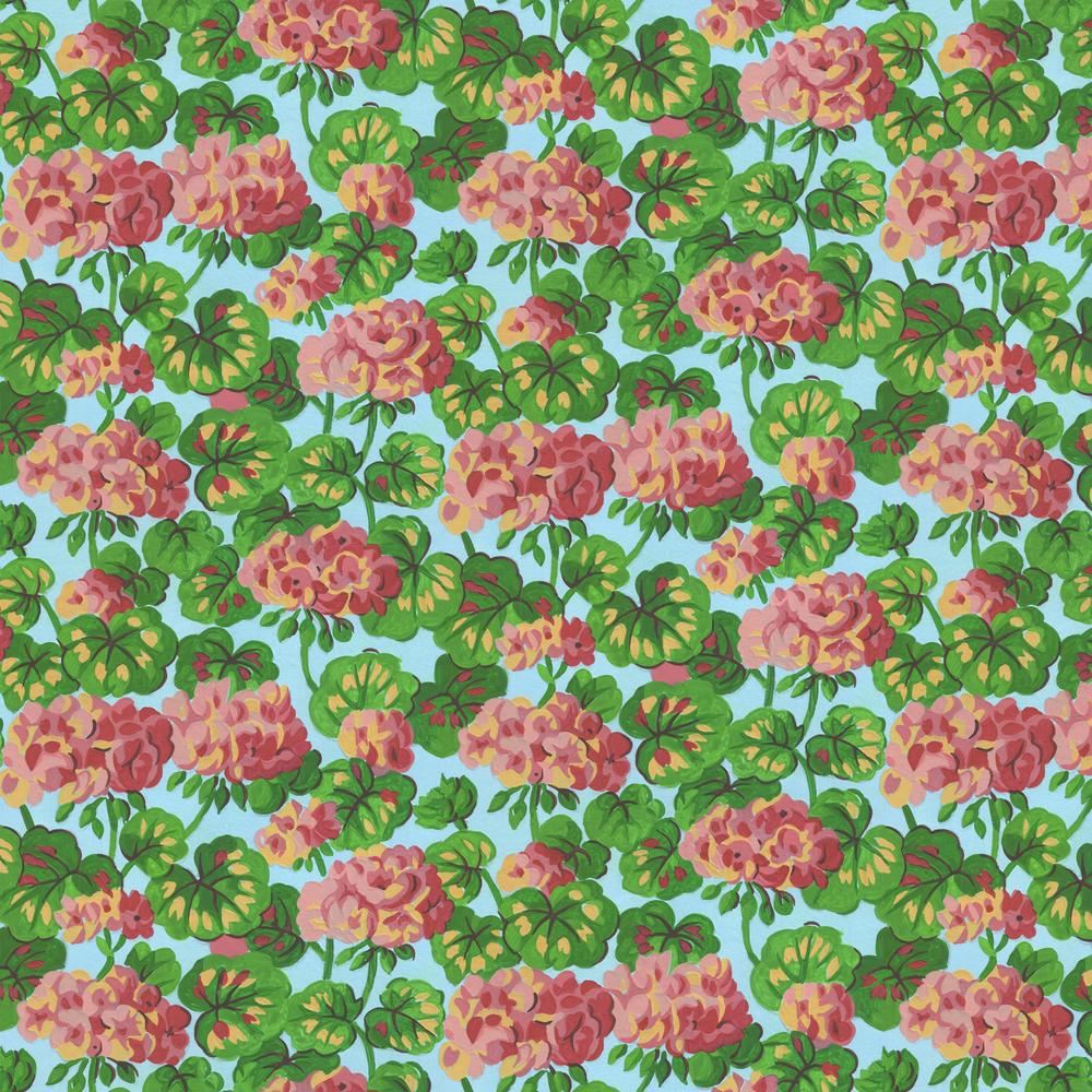 Cottage Garden Blue Geranium Garden Fabric