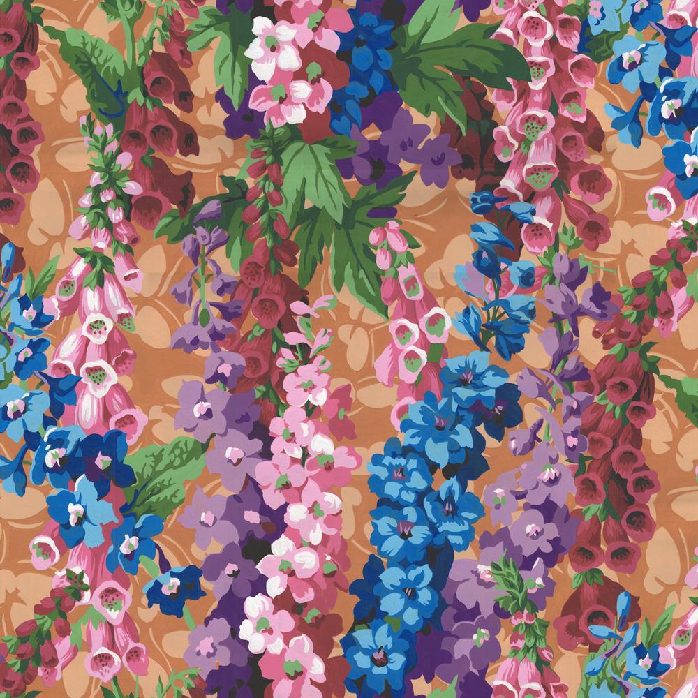 Cottage Garden Multi Delphinium & Foxglove Fabric-Free Spirit Fabrics-My Favorite Quilt Store