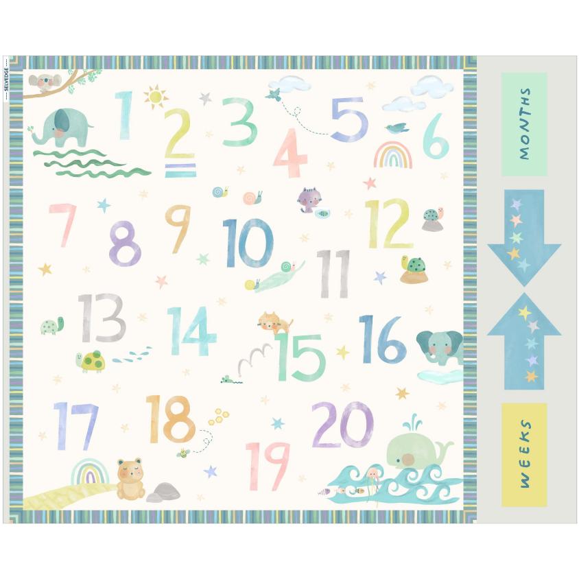 Count on Me Ivory Exploring Numbers 36" Panel-Windham Fabrics-My Favorite Quilt Store