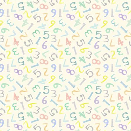 Count on Me Ivory Learning Numbers Fabric