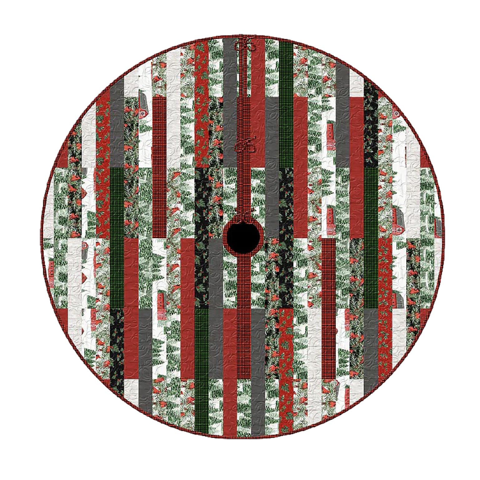 Country Cardinals Holiday Tree Skirt Kit-Wilmington Prints-My Favorite Quilt Store