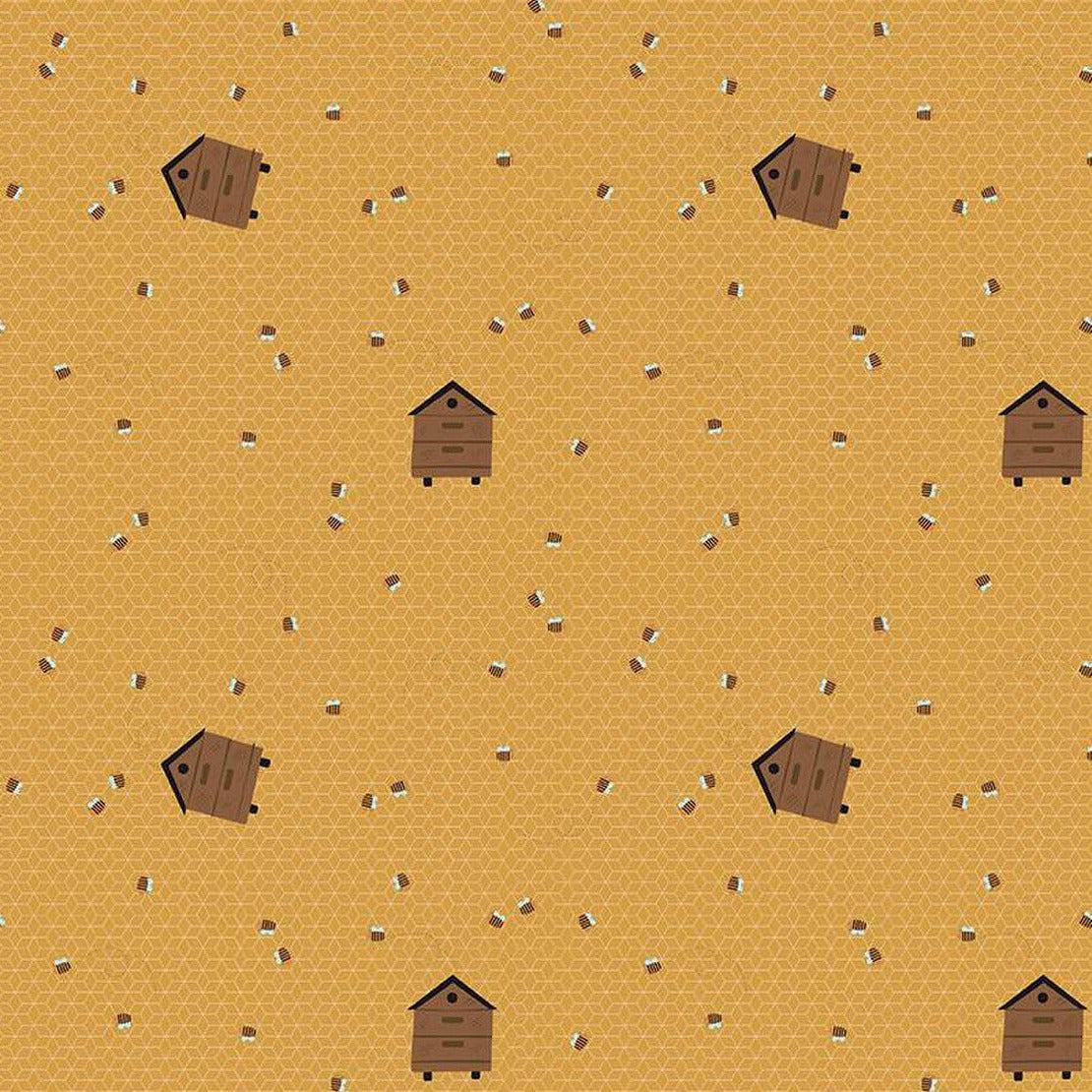 Country Life Honey Worker Bee Fabric