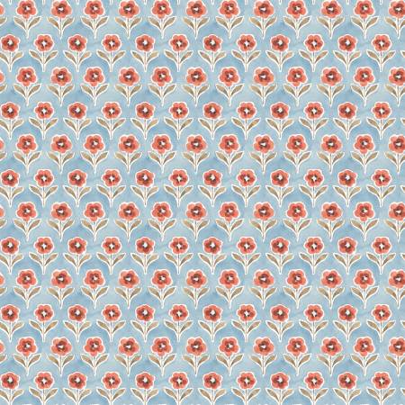 Countryside Blue Blossom Fabric