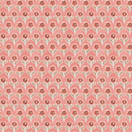 Countryside Coral Blossom Fabric