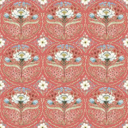 Countryside Red Medallion Fabric