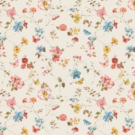 Countryside Sand Floral Fabric