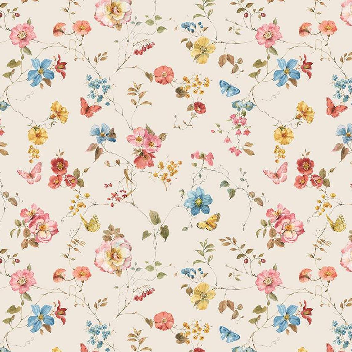 Countryside Sand Floral Fabric