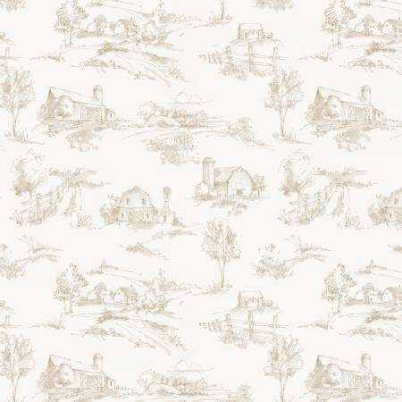 Countryside Sand Scenery Fabric-Riley Blake Fabrics-My Favorite Quilt Store