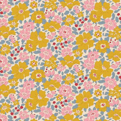 Creating Memories Spring Yellow Harper Floral Fabric-Tilda Fabrics-My Favorite Quilt Store