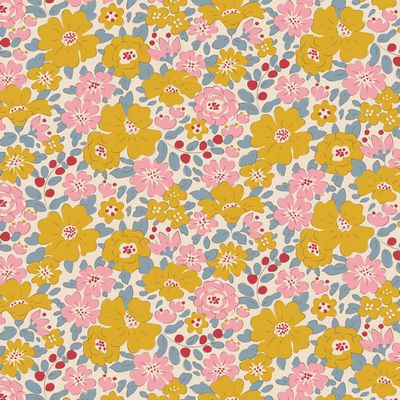 Creating Memories Spring Yellow Harper Floral Fabric