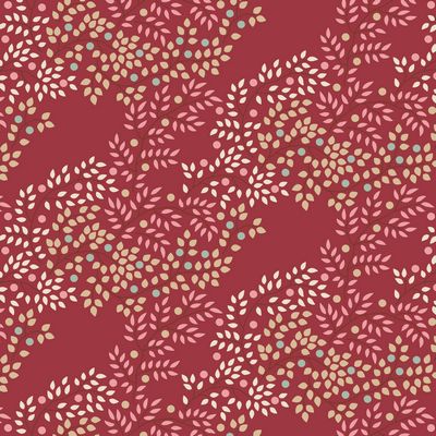 Creating Memories Winter Burgundy Berrytangle Fabric