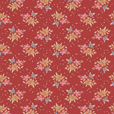 Creating Memories Winter Red Frida Fabric