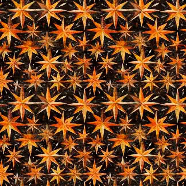 Creepin' It Real Black Stars Fabric