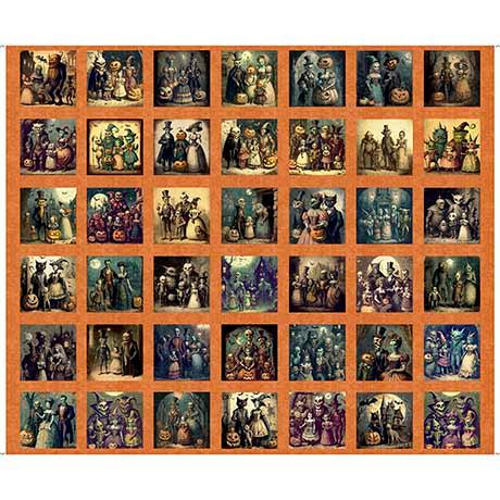 Creepsville Pumpkin Creepy Small Picture Panel 36"-QT Fabrics-My Favorite Quilt Store