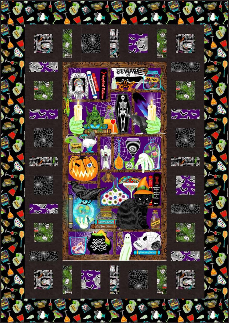 Creepy & Kooky Two By Four Glow-In-The-Dark Quilt Kit-Blank Quilting Corporation-My Favorite Quilt Store
