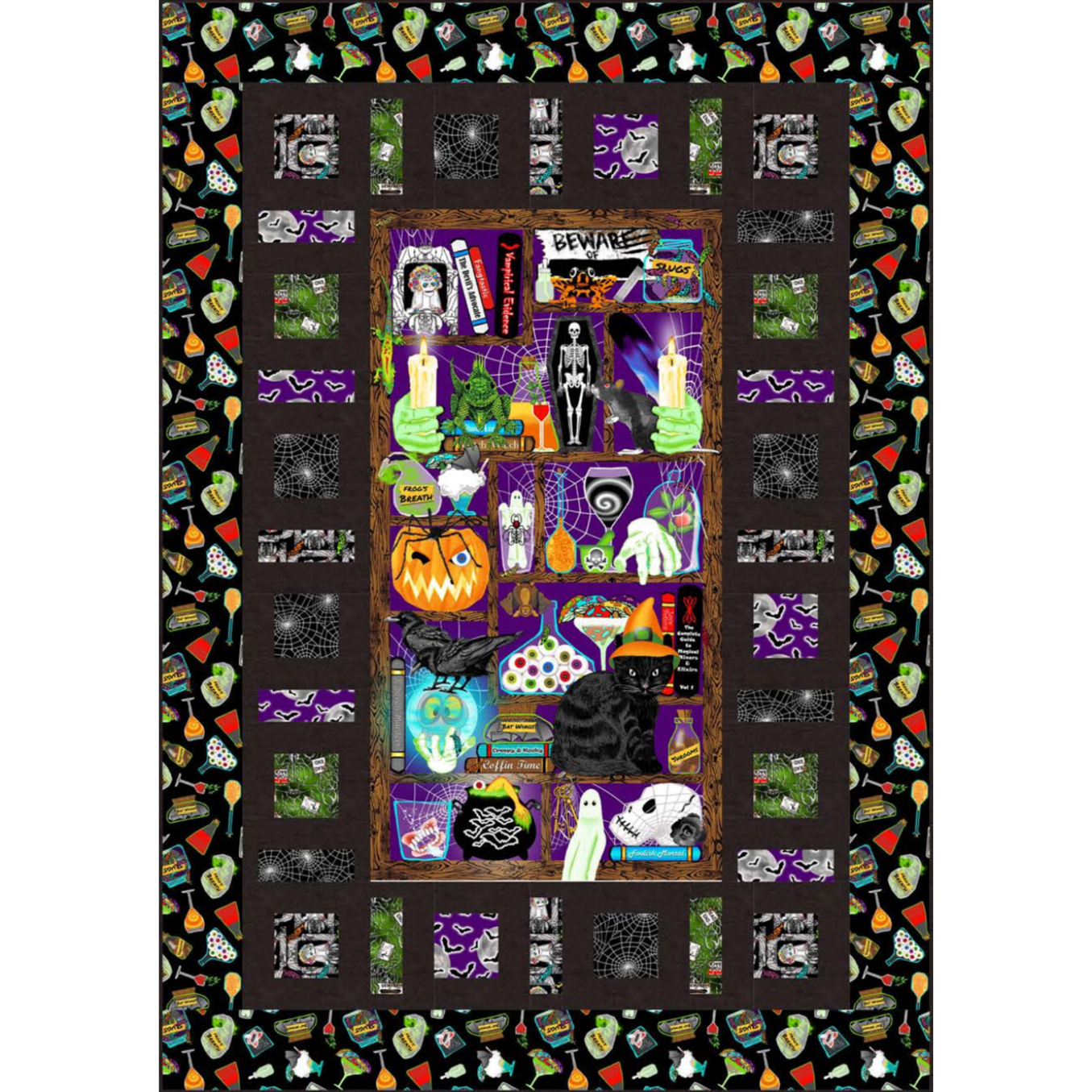 Creepy & Kooky Two By Four Glow-In-The-Dark Quilt Kit-Blank Quilting Corporation-My Favorite Quilt Store