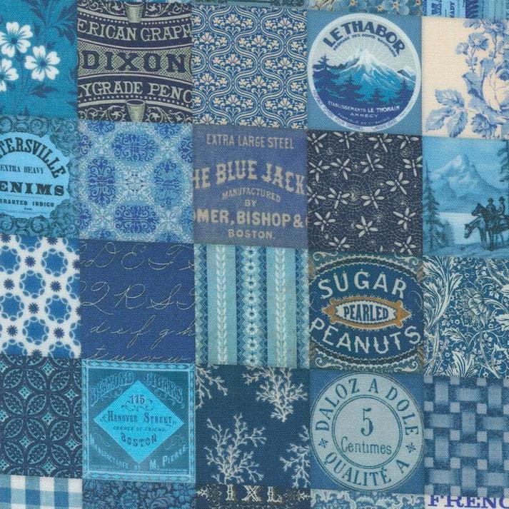 Curated In Color Blue Patchwork Fabric