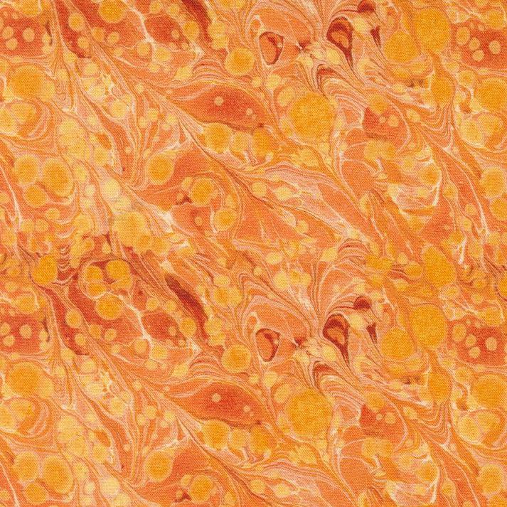 Curated In Color Orange Marbles Fabric