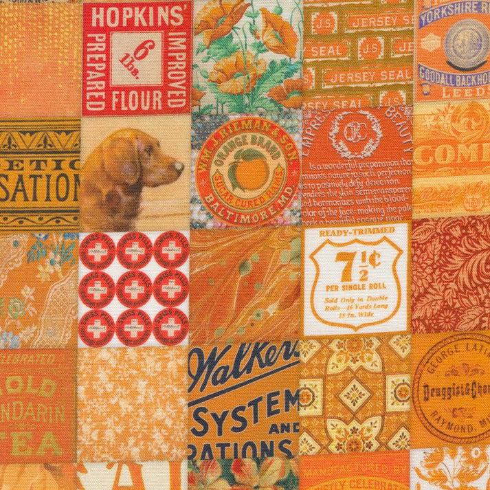 Curated In Color Orange Patchwork Fabric