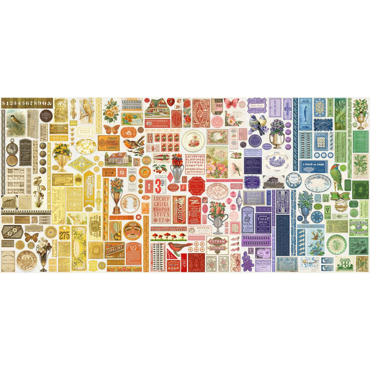 Curated In Color Rainbow Patchwork Flay Lay Panel 20"