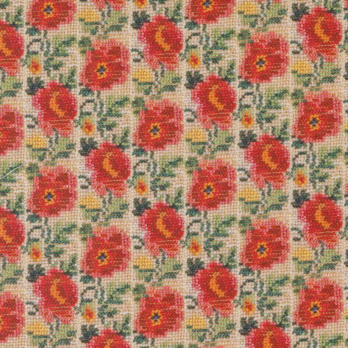 Curated In Color Red Beaded Flowers Fabric-Moda Fabrics-My Favorite Quilt Store