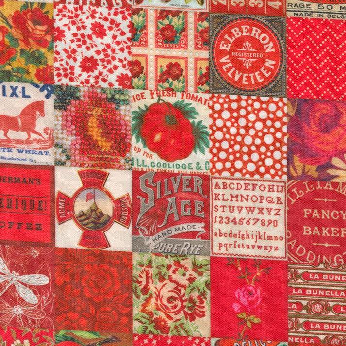 Curated In Color Red Patchwork Fabric