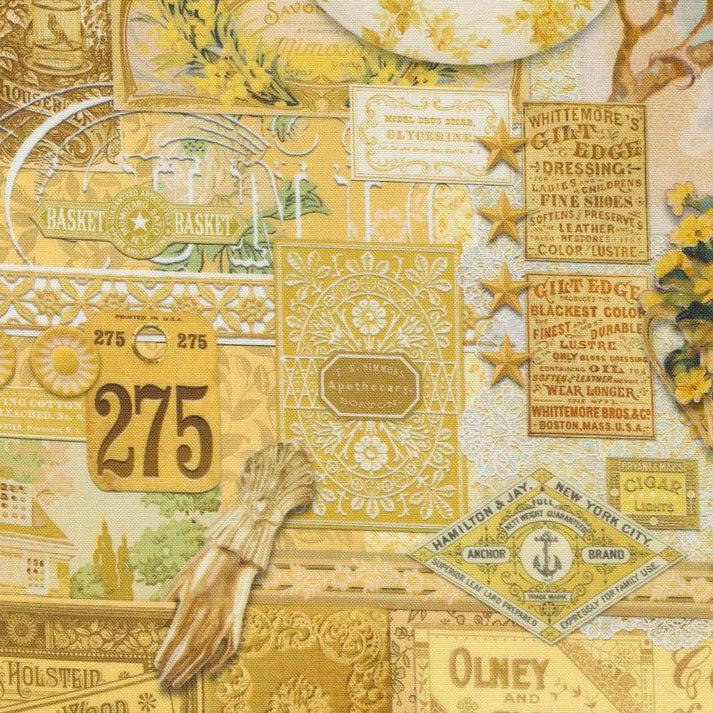 Curated In Color Yellow Collage Patchwork Fabric