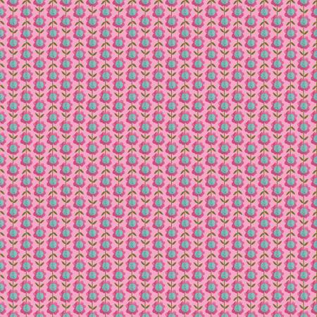 Curious Garden Pink Multi Vines Fabric