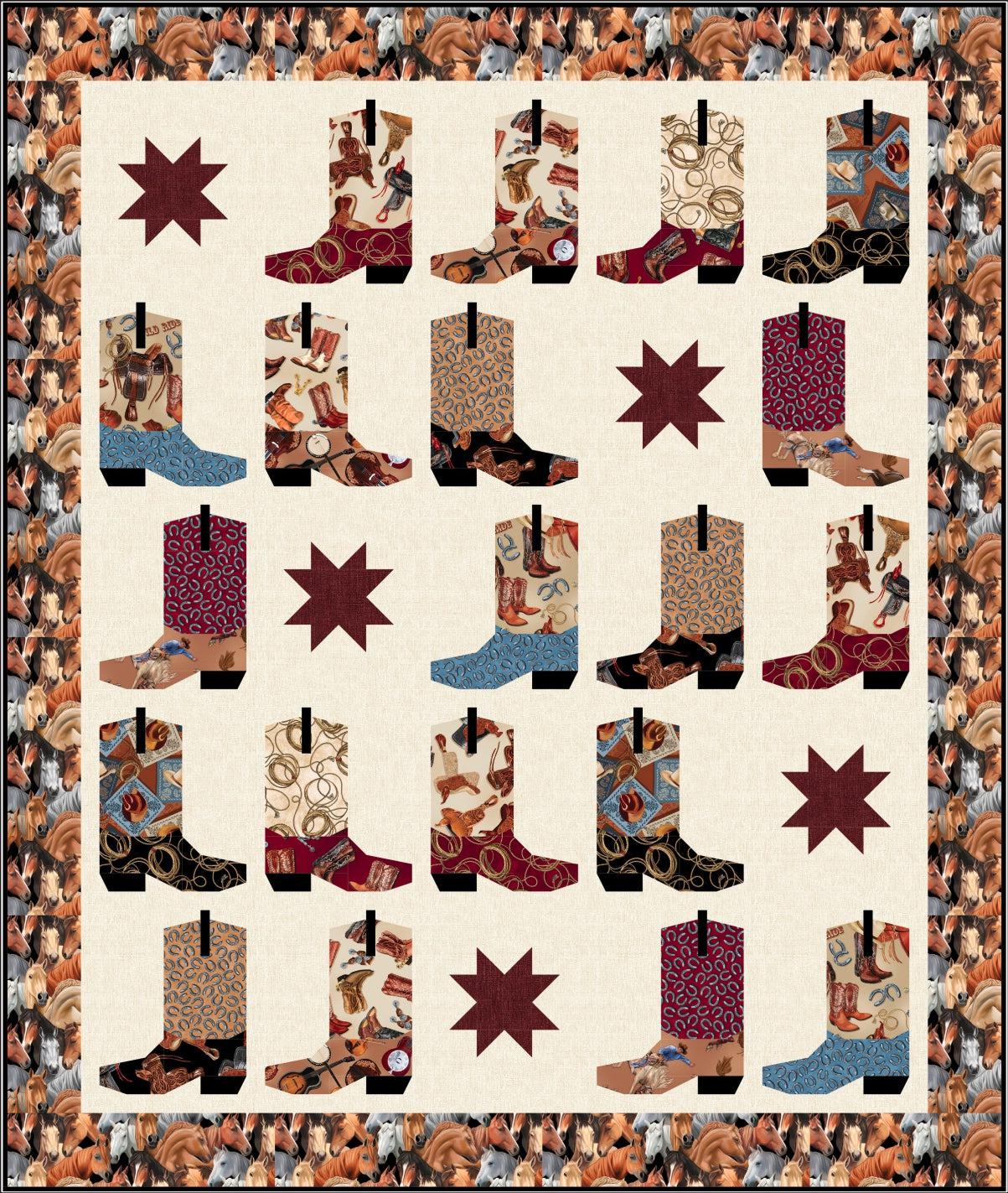 Cute Boot Pattern-Benartex Fabrics-My Favorite Quilt Store