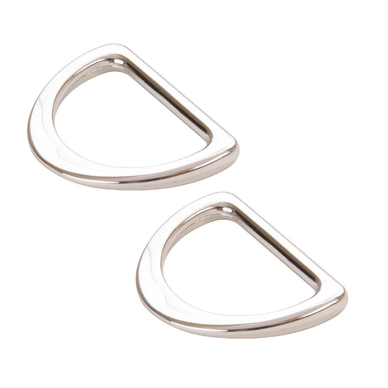 D Ring Flat 1in Nickel Set of Two