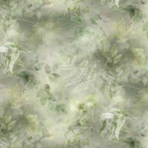 Dandelion Wishes Balsam Leaves Digital Print Fabric-Hoffman Fabrics-My Favorite Quilt Store