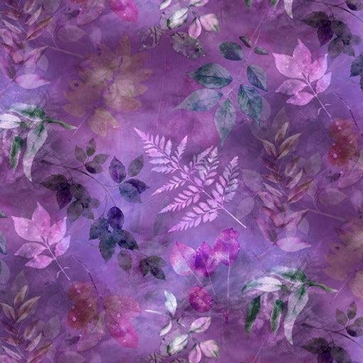 Dandelion Wishes Marsala Leaves Digital Print Fabric-Hoffman Fabrics-My Favorite Quilt Store