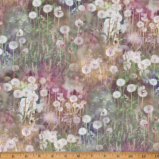 Dandelion Wishes Meadow Dandelions Digital Print Fabric-Hoffman Fabrics-My Favorite Quilt Store